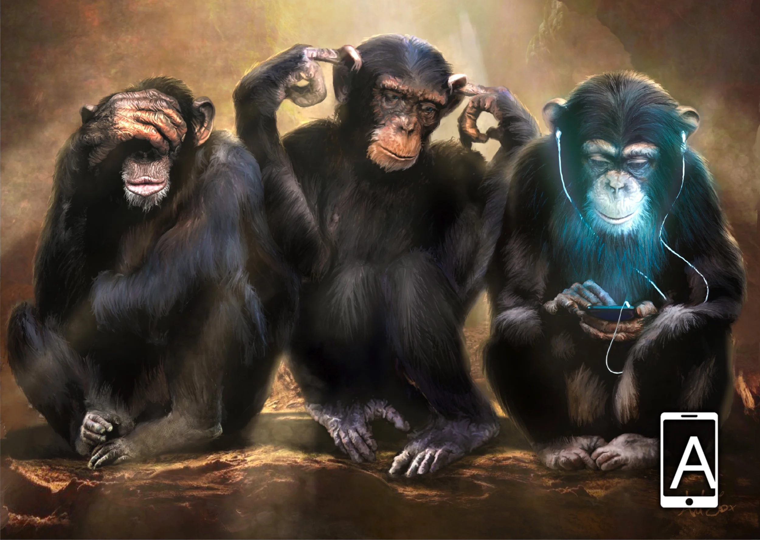 Three Wise Monkeys - ANTFOX Gallery — ANTFOX